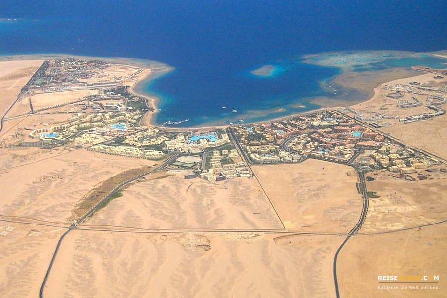 Hurghada Anreise Blick aus dem Flugzeug