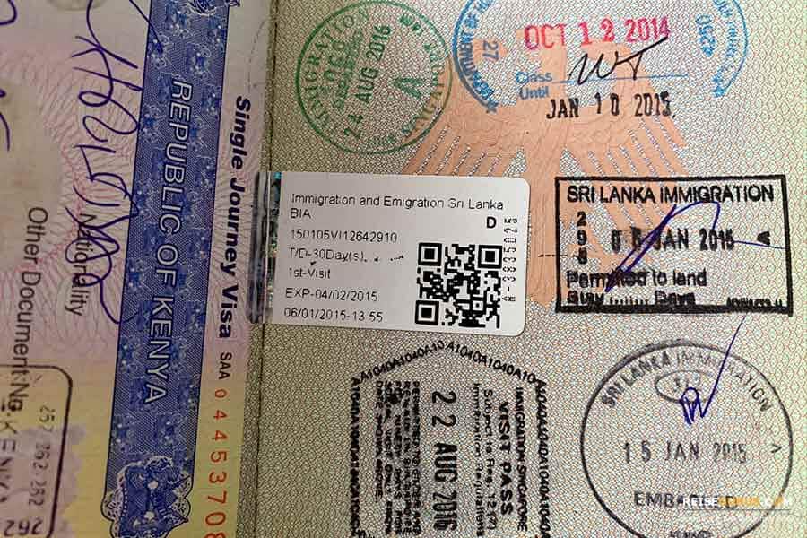 Sri Lanka Visum on arrival